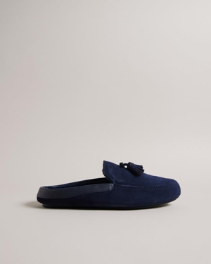 Chausson Ted Baker Suede Tassel Mule Bleu Marine Homme | WLY-70831044